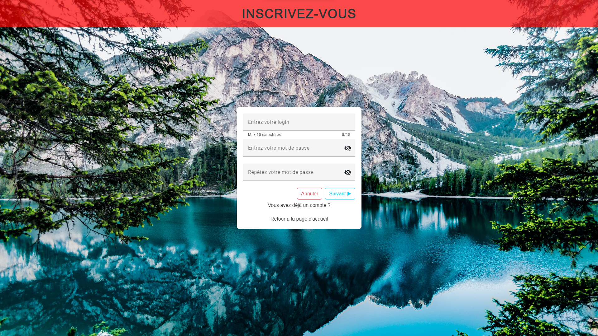 Image de la page d'inscription